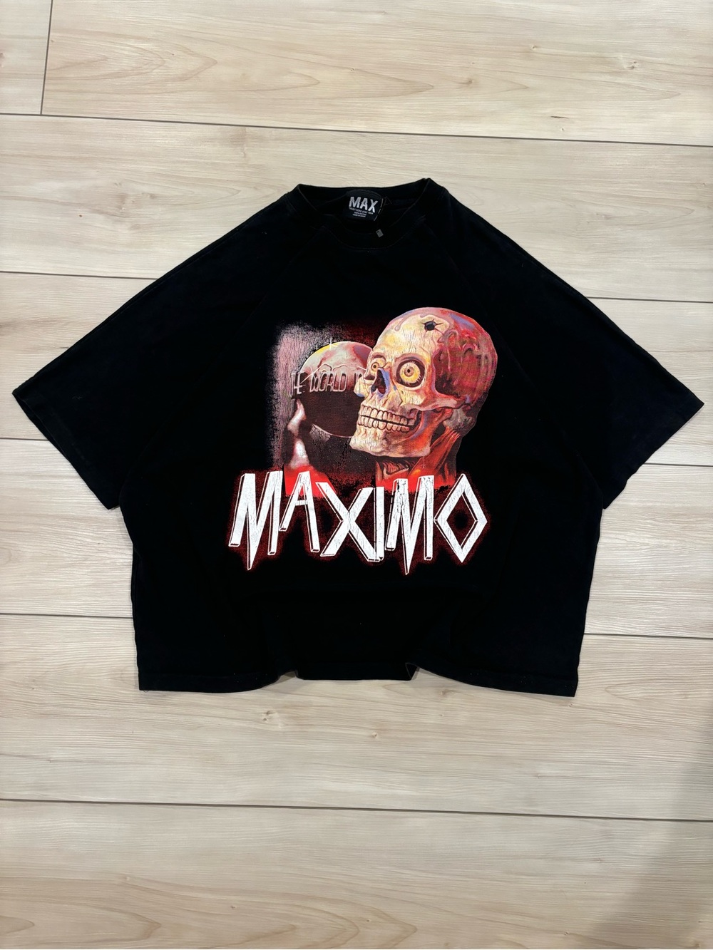 Maximos Streetwear Y2K Style Grunge skater Skull AOP print men’s graphic t-shirt